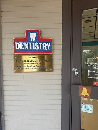 front office door of dentist Pankaj Narkhede, DDS in Lake Forest, CA
